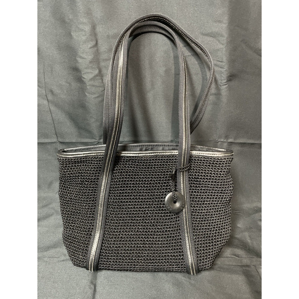 The Sak Black Crochet Shoulder Bag Tote Purse Magnetic Closure 12x8